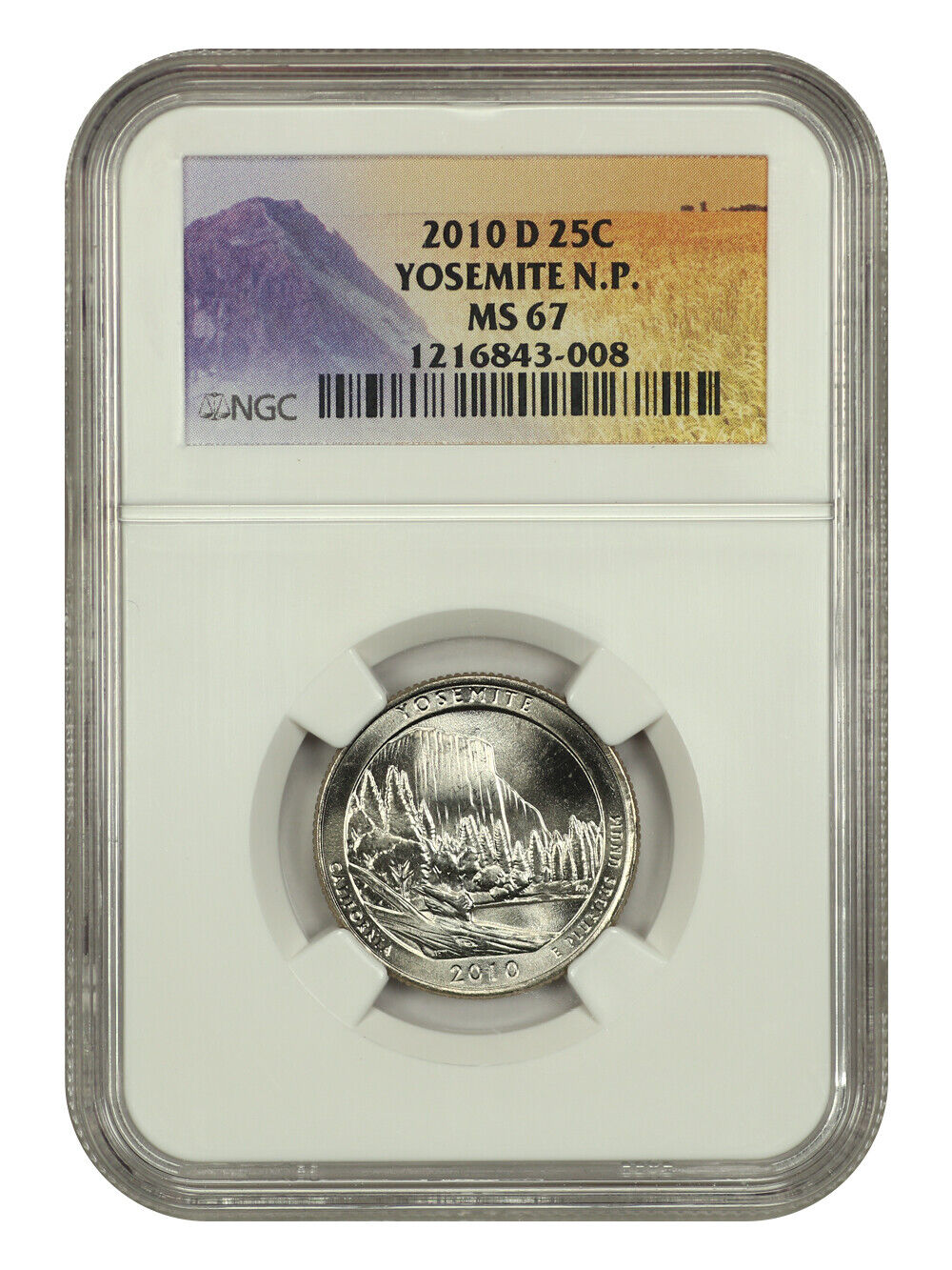 2010-D 25C Yosemite NP NGC MS67 - Type 1 - Clad