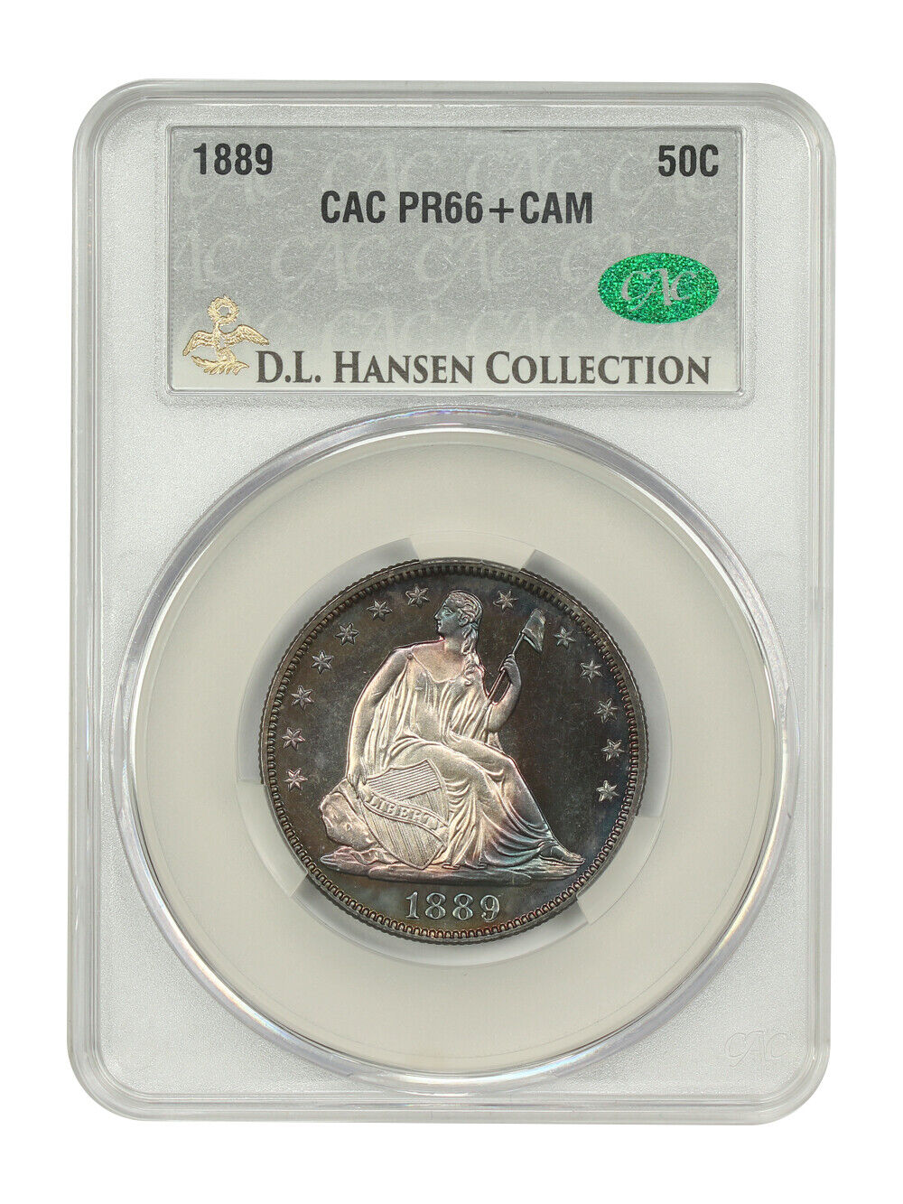 1889 50C CACG PR66+CAM ex: D.L. Hansen - Liberty Seated Half Dollar