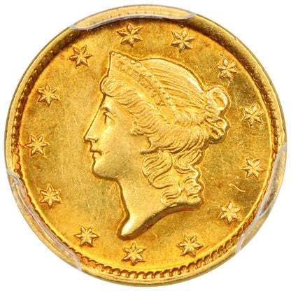 1853-D G$1 PCGS MS63 ex: D.L. Hansen