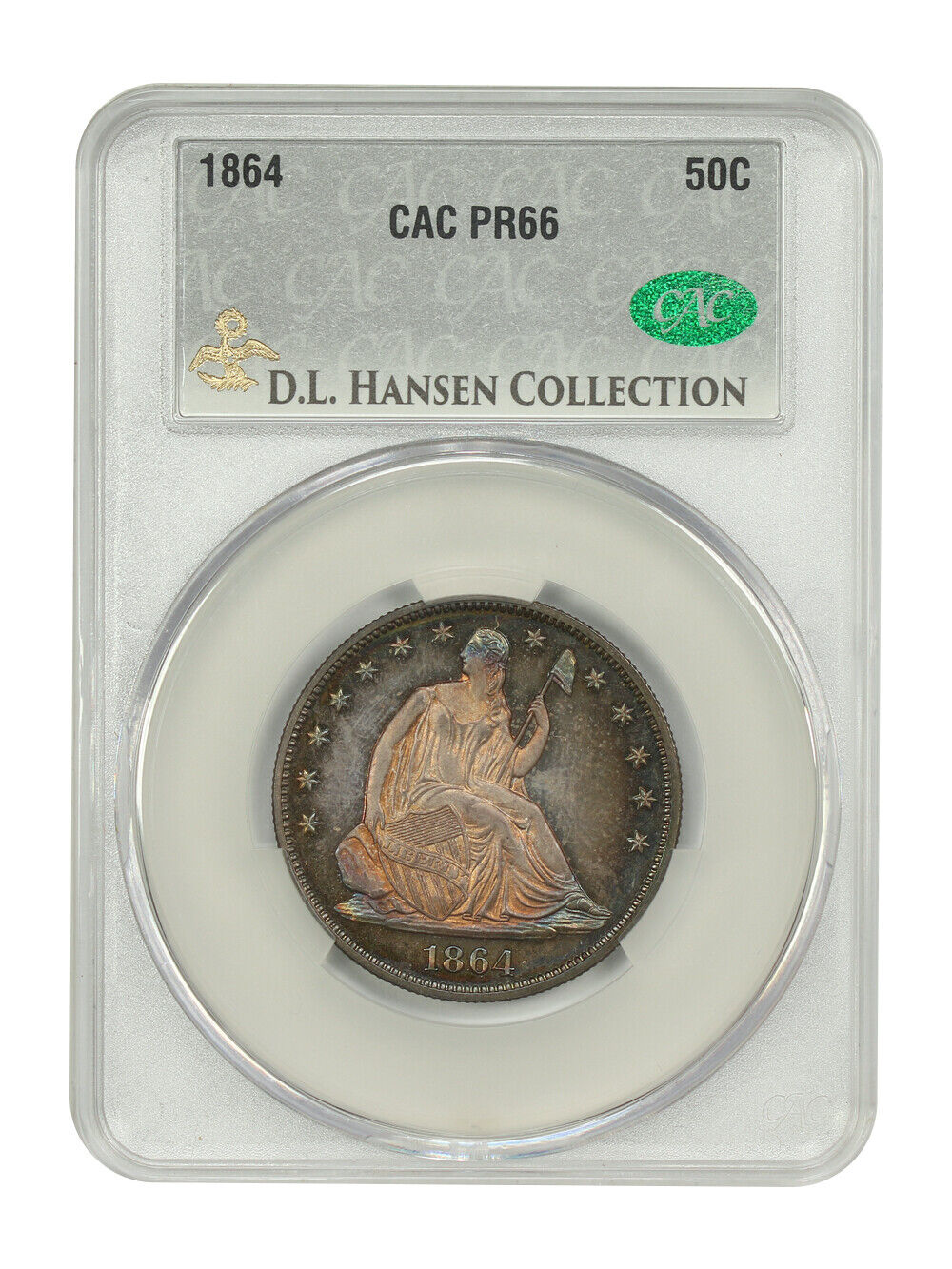 1864 50C CACG PR66 ex: D.L. Hansen - Liberty Seated Half Dollar