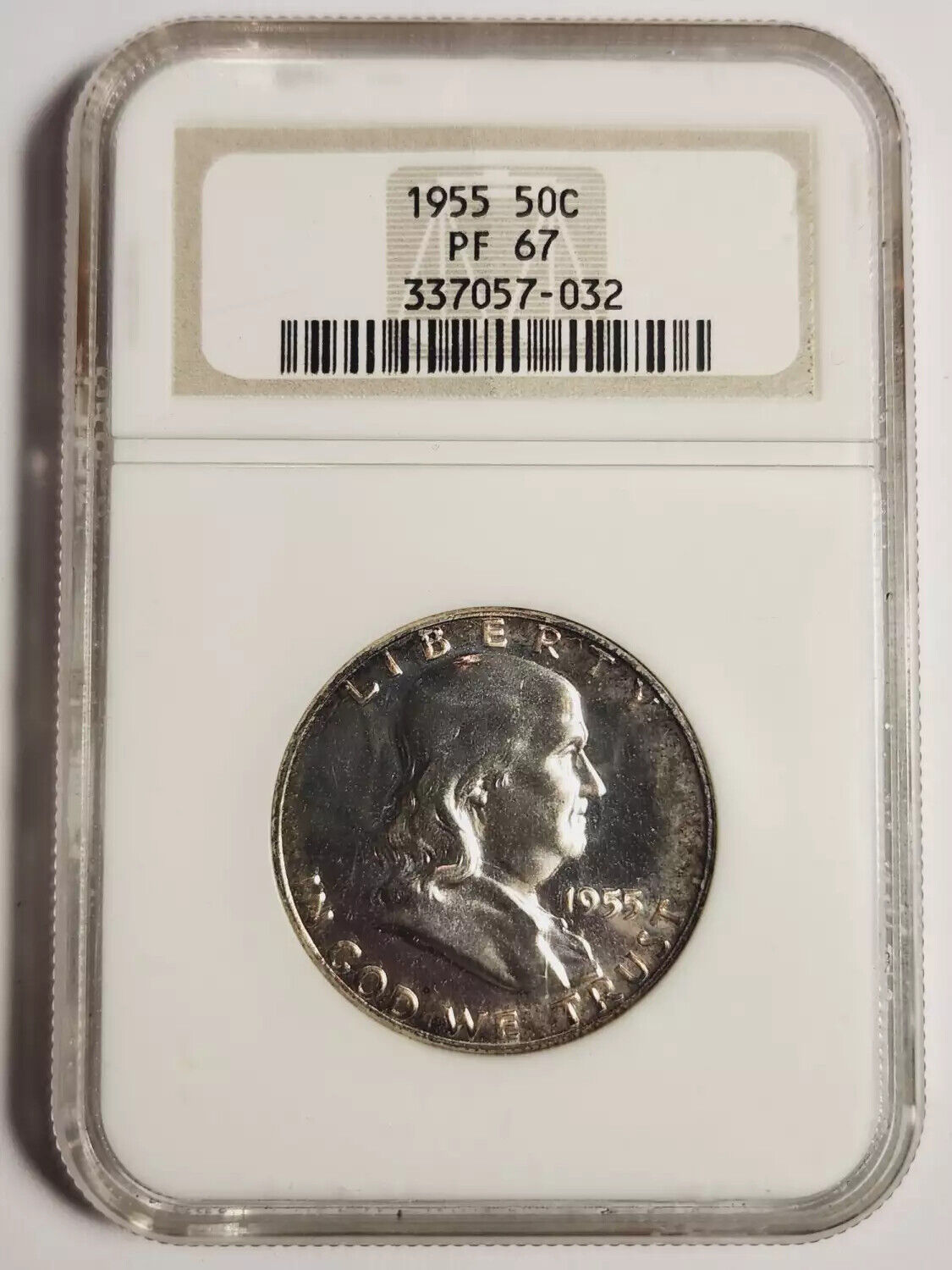 1955 P Franklin Half Dollar NGC PF-67 ORIGINAL COLORS