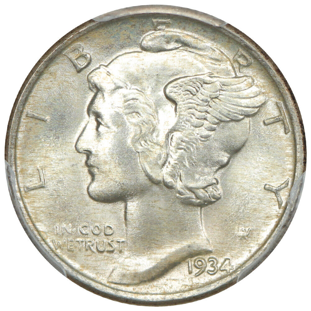 1934 10C PCGS MS68FB ex: D.L. Hansen