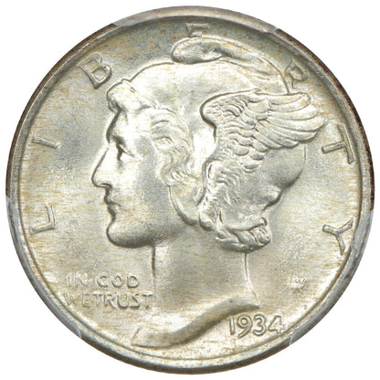 1934 10C PCGS MS68FB ex: D.L. Hansen