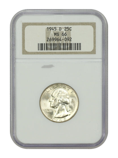 1945-D 25C NGC MS66 - Washington Quarter