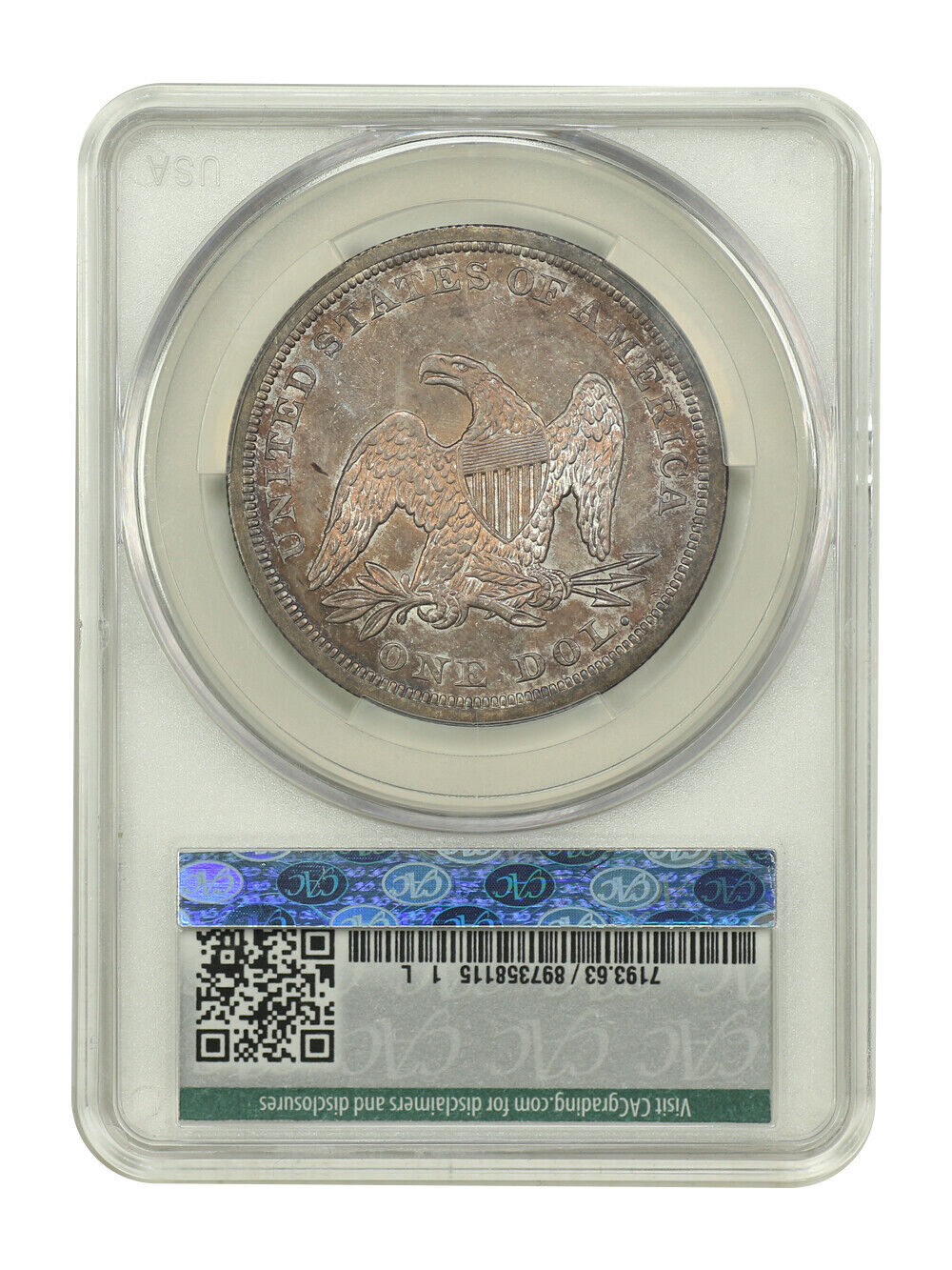 1843 $1 CACG MS63 - Liberty Seated Dollar