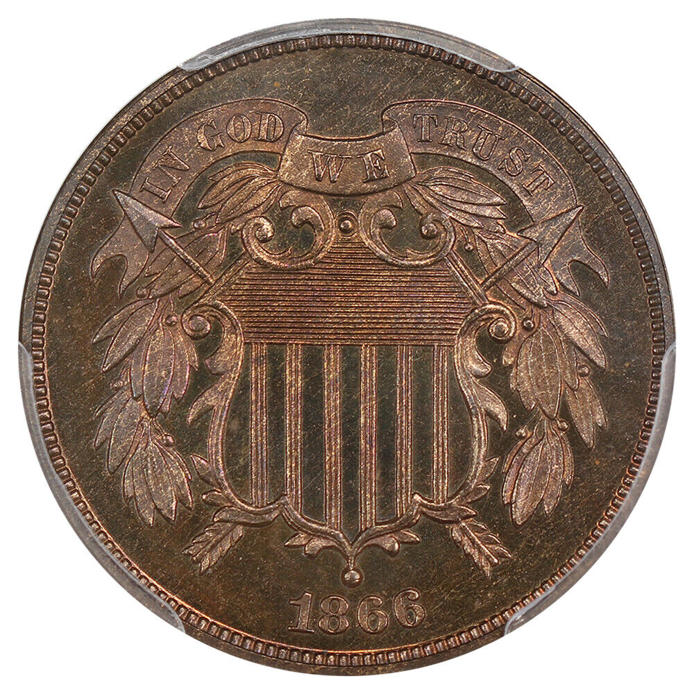 1866 2c PCGS Proof 66 RB ex: D.L. Hansen