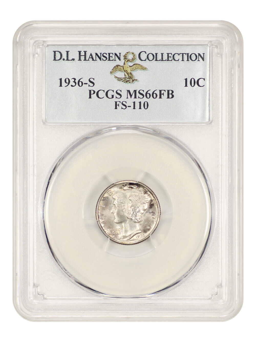 1936-S 10c PCGS MS66 FB (FS-110) ex: D.L. Hansen