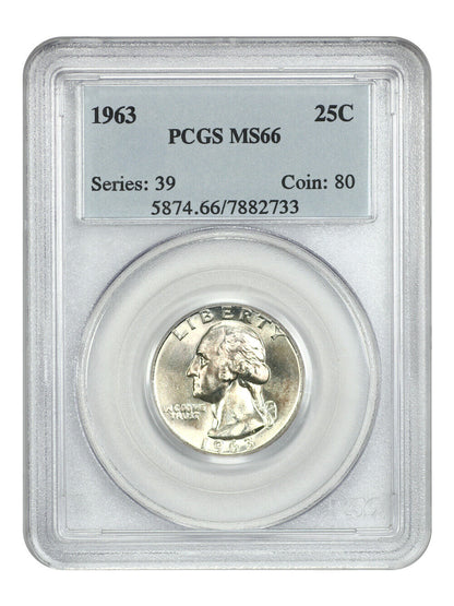 1963 25C PCGS MS66 - Washington Quarter