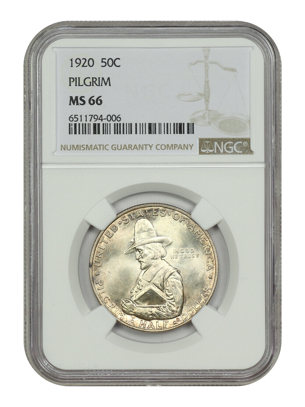 1920 50C Pilgrim NGC MS66 - Classic Silver Commemorative