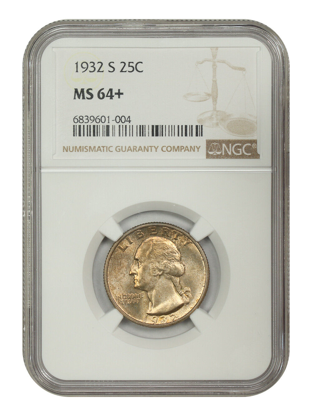 1932-S 25C NGC MS64+ - Washington Quarter - Key Date