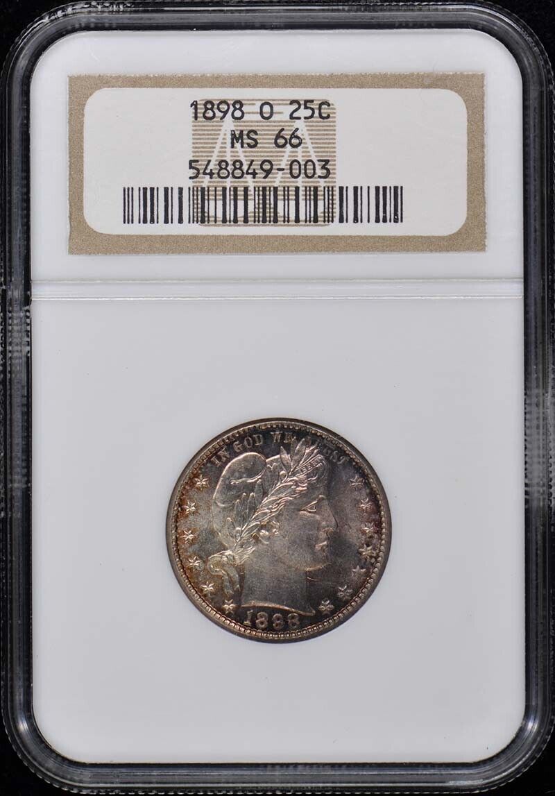 1898-O Barber Quarter 25C NGC MS66