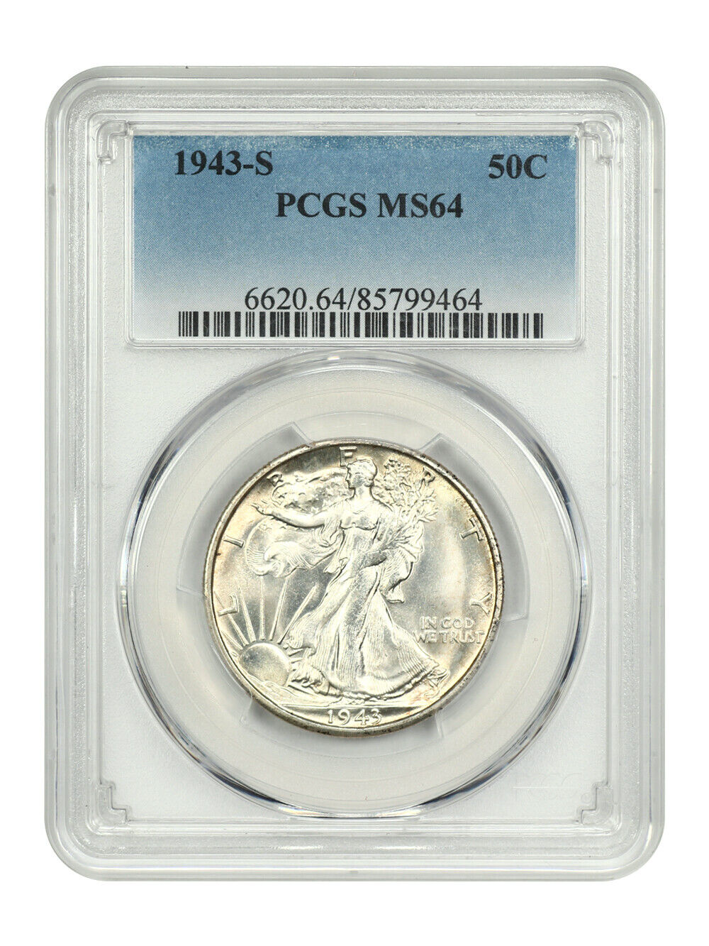 1943-S 50C PCGS MS64