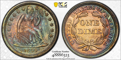 1859 10C Liberty Seated Dime PCGS MS66+