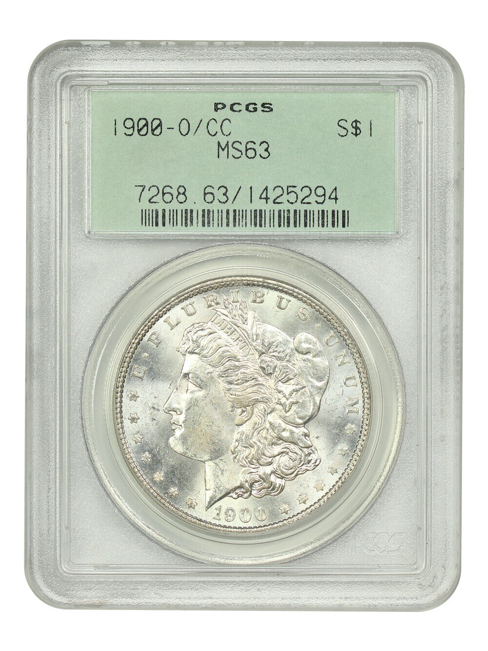 1900-O/CC $1 PCGS MS63 (OGH) - Morgan Dollar - Scarce Over-Mintmark Variety