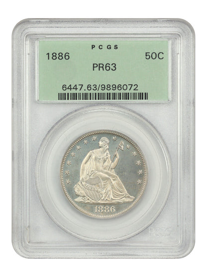 1886 50C PCGS PR63 (OGH) - Liberty Seated Half Dollar