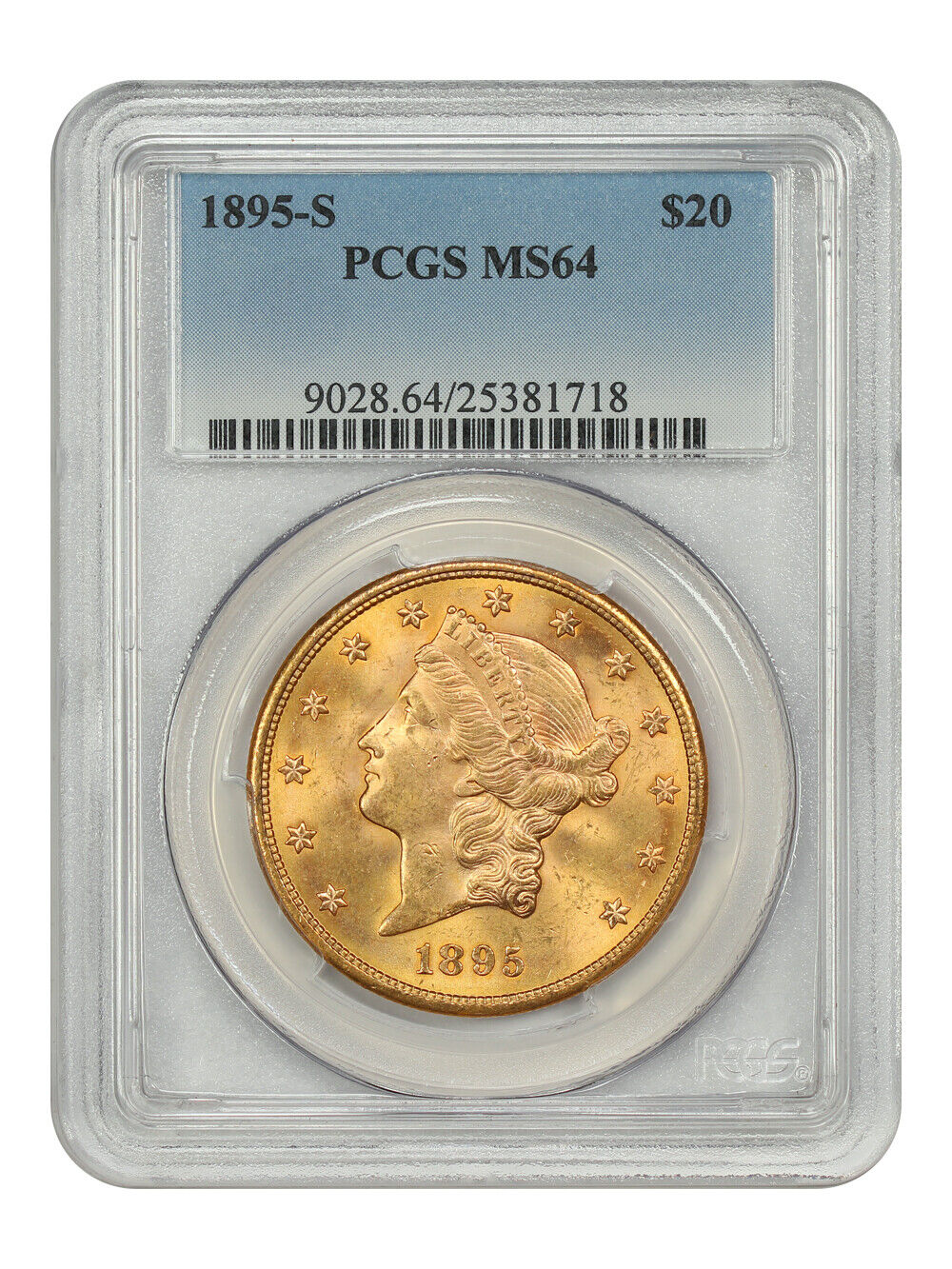 1895-S $20 PCGS MS64 - Liberty Head $20