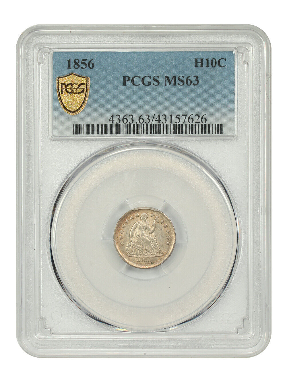 1856 H10C PCGS MS63 - Liberty Seated Half Dime