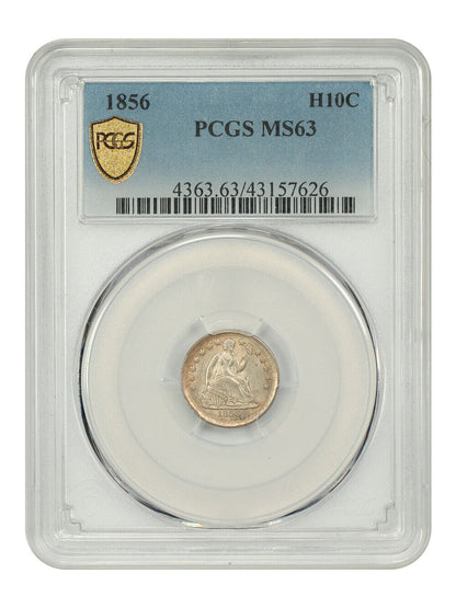 1856 H10C PCGS MS63 - Liberty Seated Half Dime