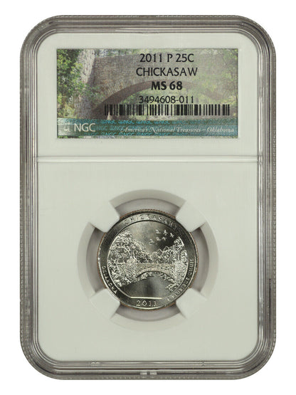 2011-P 25C Chickasaw NP NGC MS68 - Type 1 - Clad