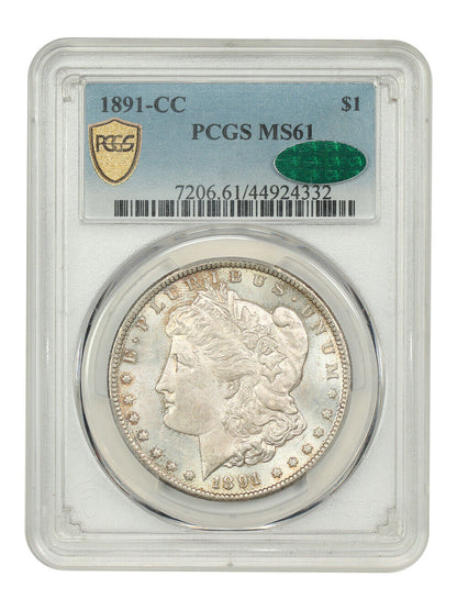 1891-CC $1 PCGS/CAC MS61 - Morgan Dollar - Scarce Date