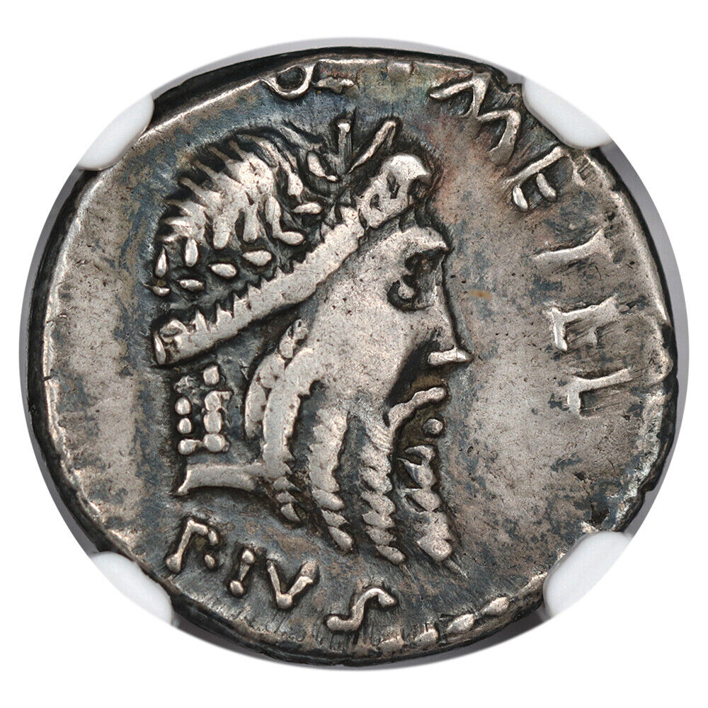 Ancient Roman: Metellus Pius Scipio, Imperator (47-46 BC) AR Denarius NGC VF