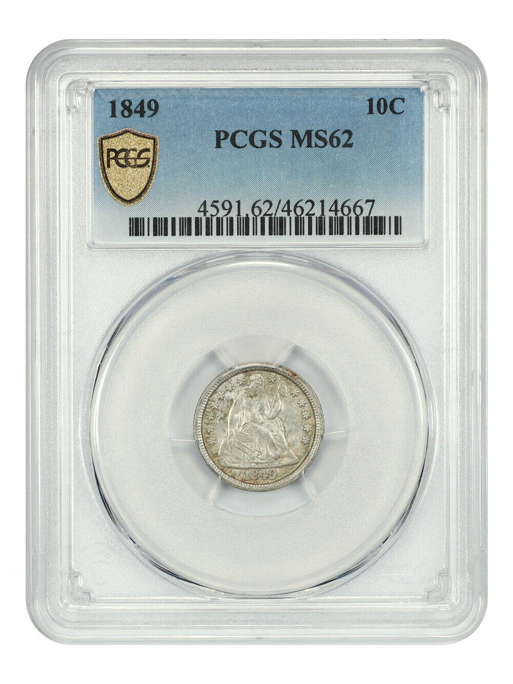 1849 10C PCGS MS62