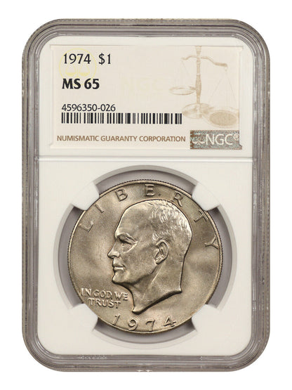 1974 $1 NGC MS65