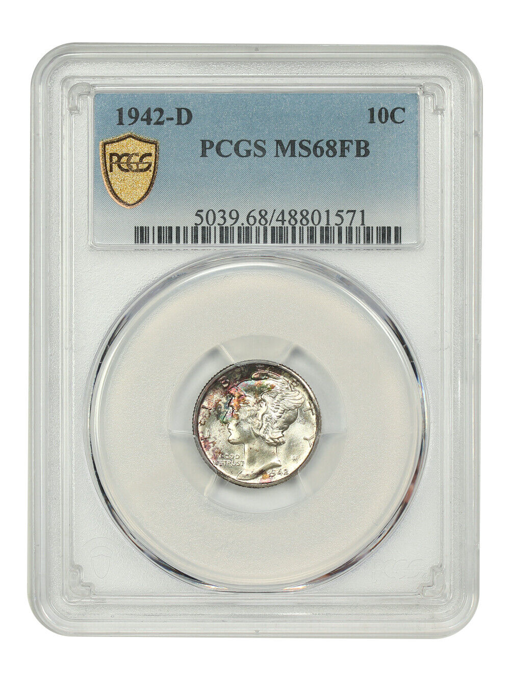 1942-D 10C PCGS MS68FB - Mercury Dime