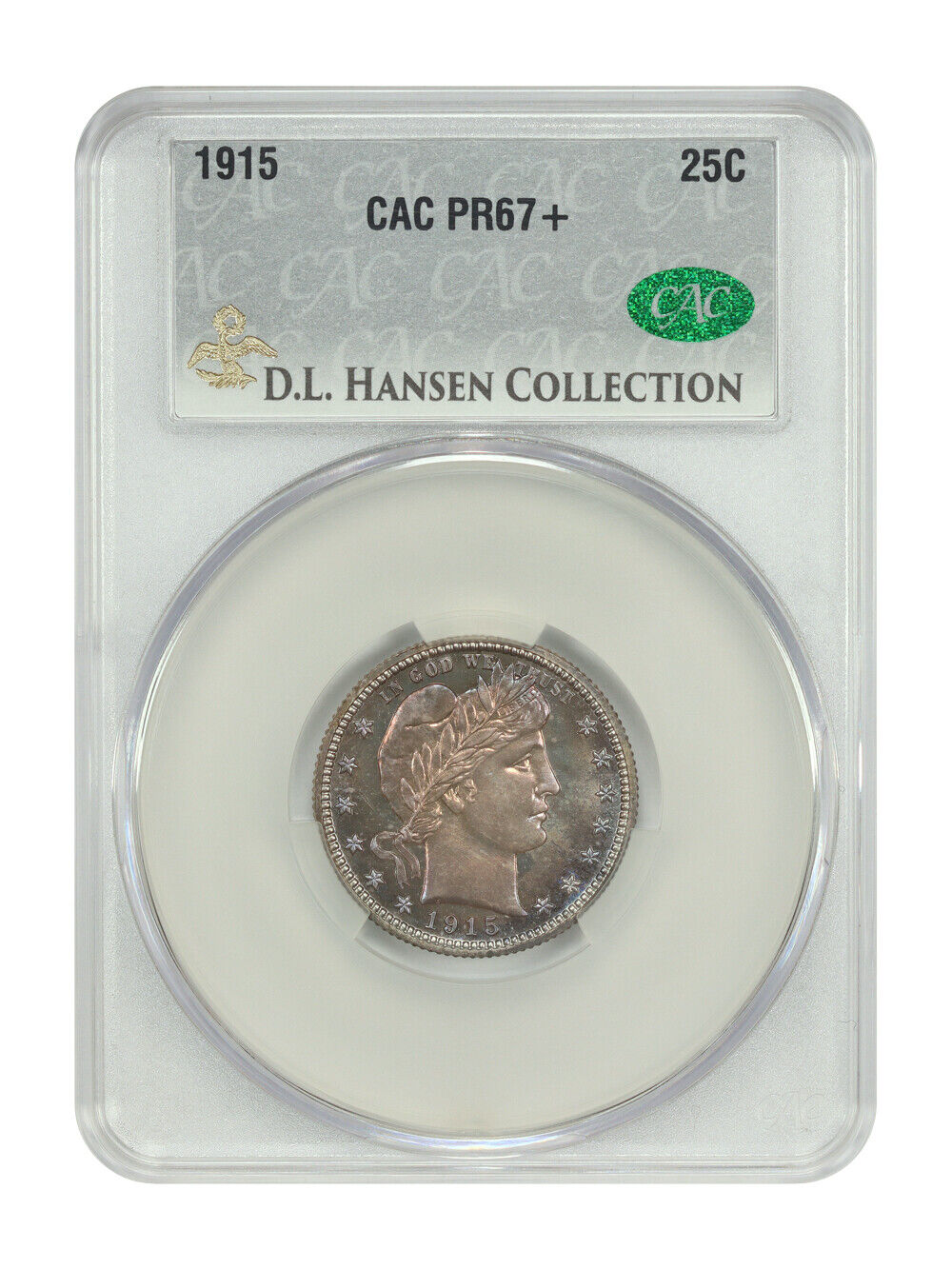 1915 25C CACG PR67+ ex: D.L. Hansen - Barber Quarter