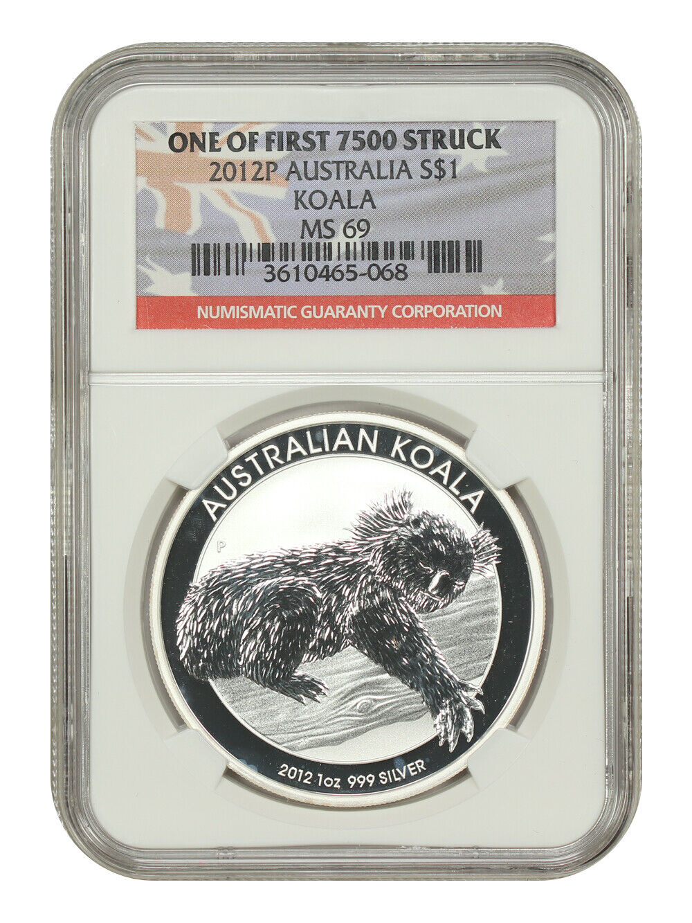 Australia: 2012P $1 Silver Koala NGC MS69 (1 of First 7500 Struck) - Other