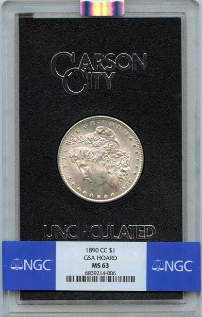 1890-CC Morgan Dollar GSA HOARD S$1 NGC MS63