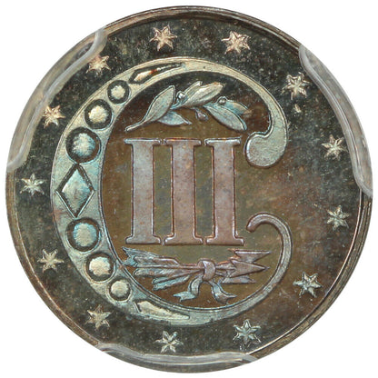 1868 3CS PCGS PR67 ex: D.L. Hansen