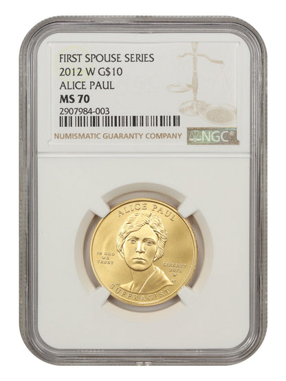 2012-W $10 Alice Paul NGC MS70