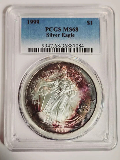 1999 P Silver Eagle PCGS MS-68