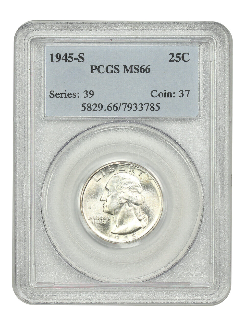 1945-S 25C PCGS MS66 - Washington Quarter