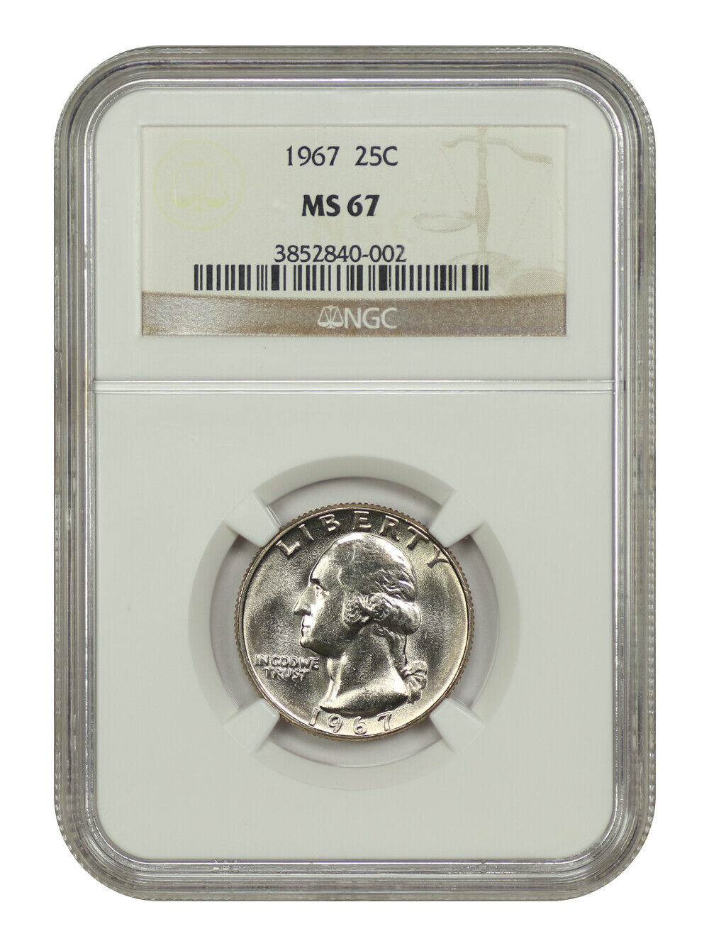 1967 25C NGC MS67 - Washington Quarter