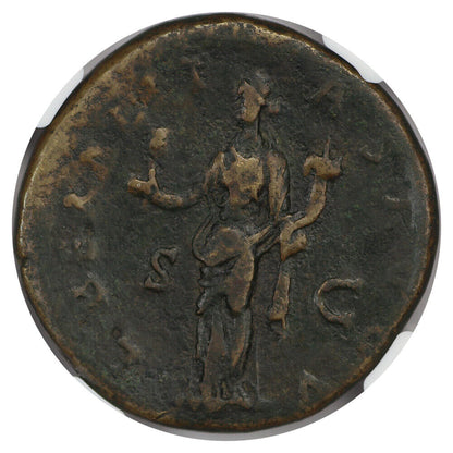 Ancient Roman: Antoninus Pius (AD 138-161) AE Sestertius NGC VF