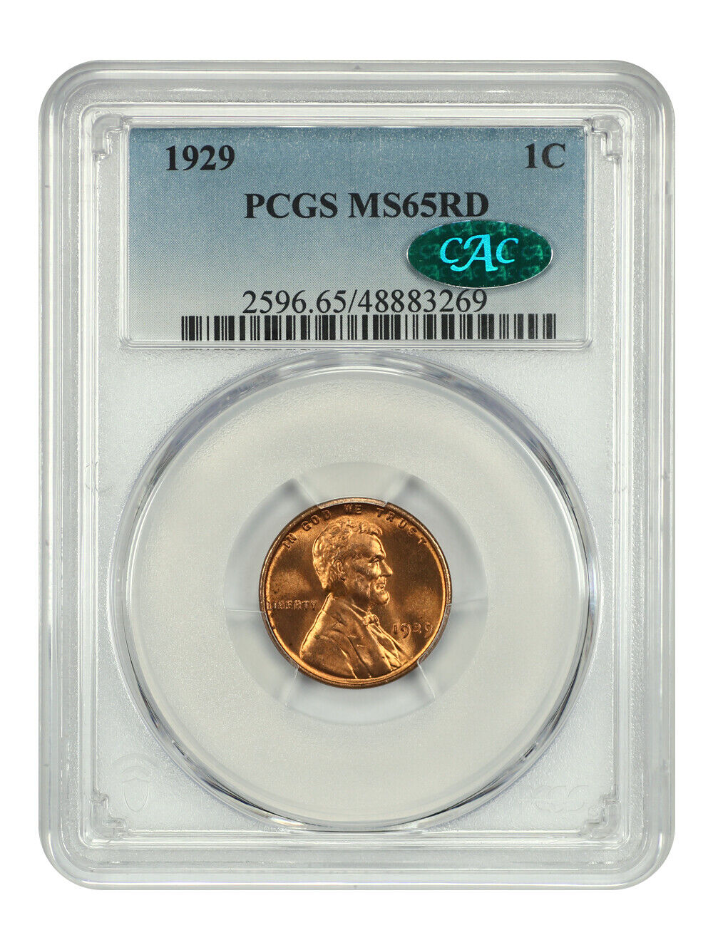 1929 1C PCGS/CAC MS65RD