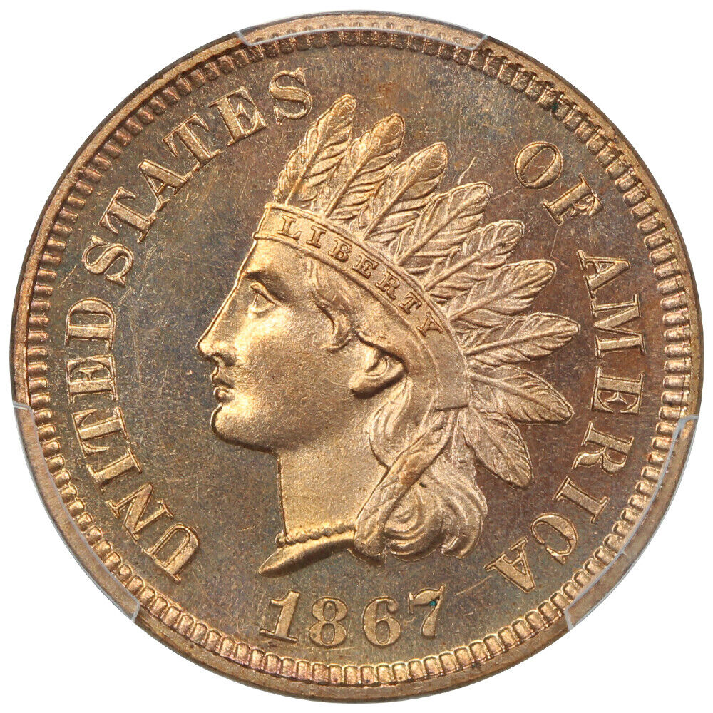 1867 1C PCGS PR64RD CAM - Indian Cent - Tough Date in Cameo