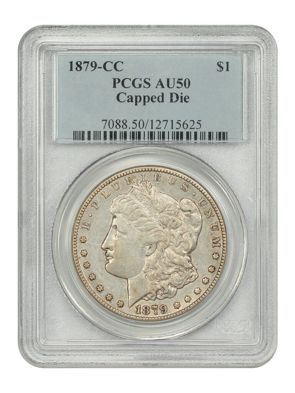 1879-CC $1 PCGS AU50 (Capped Die) - Morgan Dollar - Key Date from Carson City