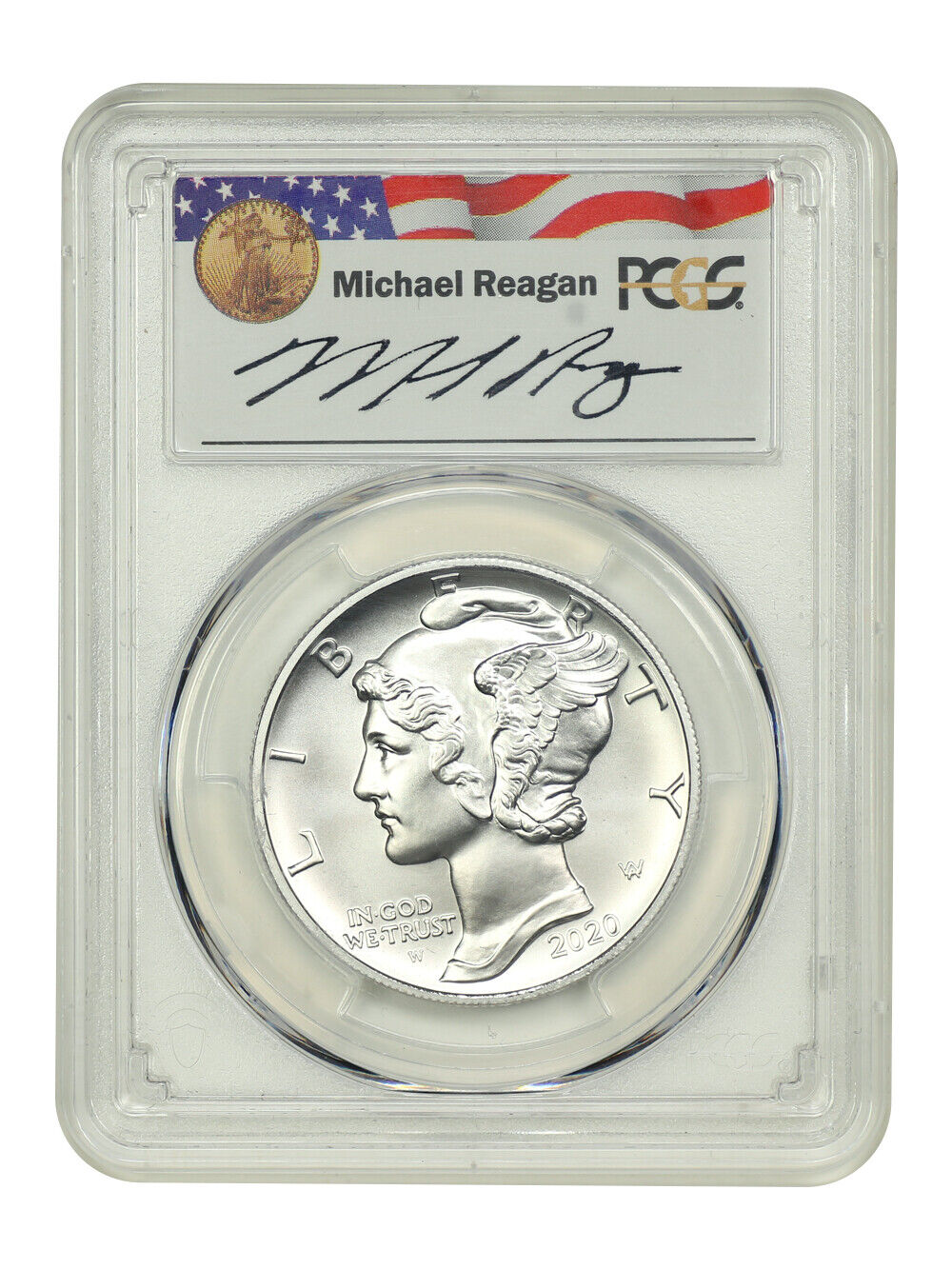 2020-W $25 Palladium First Day of Issue Michael Reagan PCGS SP70