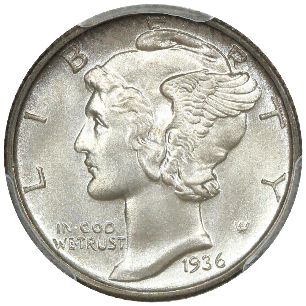 1936-D 10C PCGS/CAC MS66FB - Mercury Dime