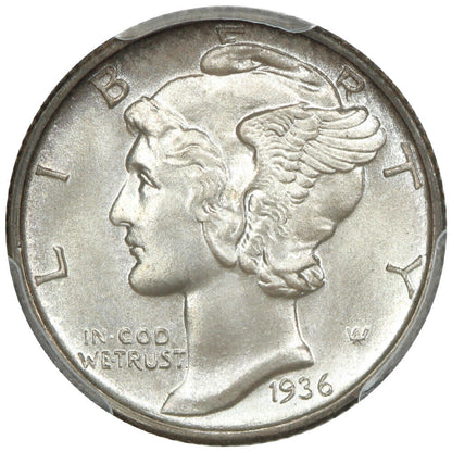 1936-D 10C PCGS/CAC MS66FB - Mercury Dime