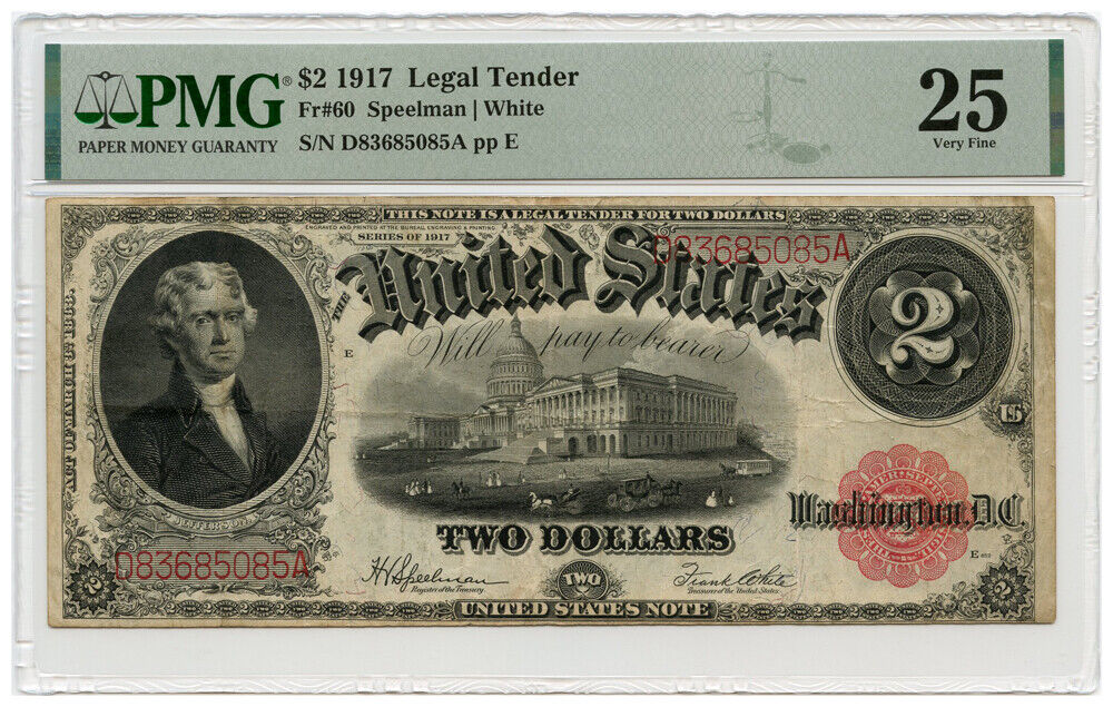 FR. 60 1917 $2 Legal Tender PMG VF25 - Other