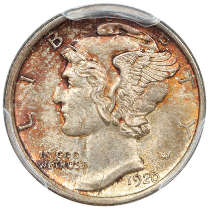 1920-S 10C PCGS MS66FB ex: D.L. Hansen