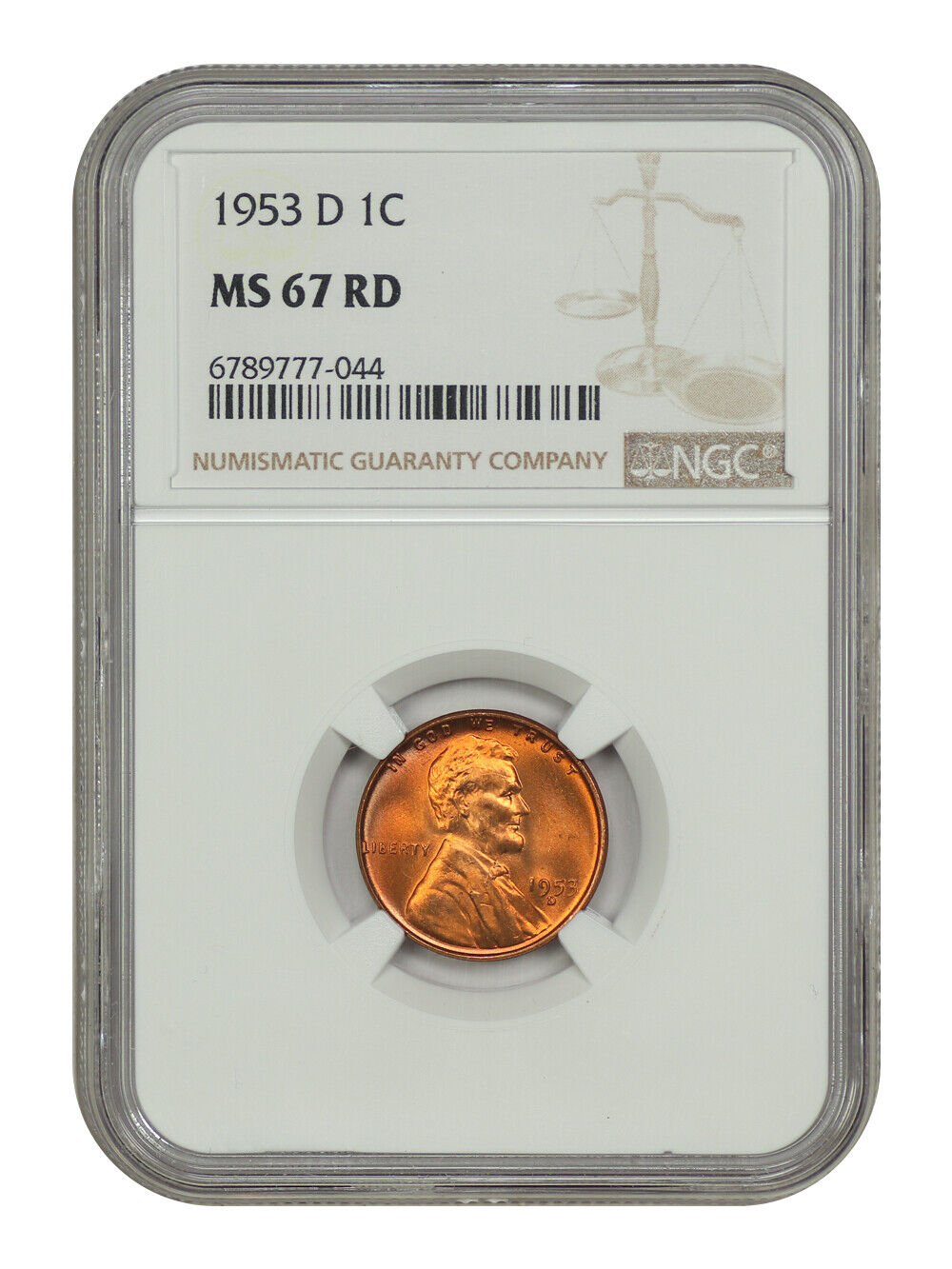 1953-D 1C NGC MS67RD - Lincoln Cent (Wheat Reverse)