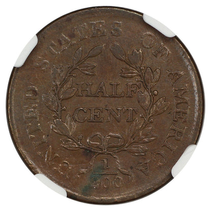 Mint Error: 1804 1/2C NGC XF45 (Double Struck, First Strike Off-Center)