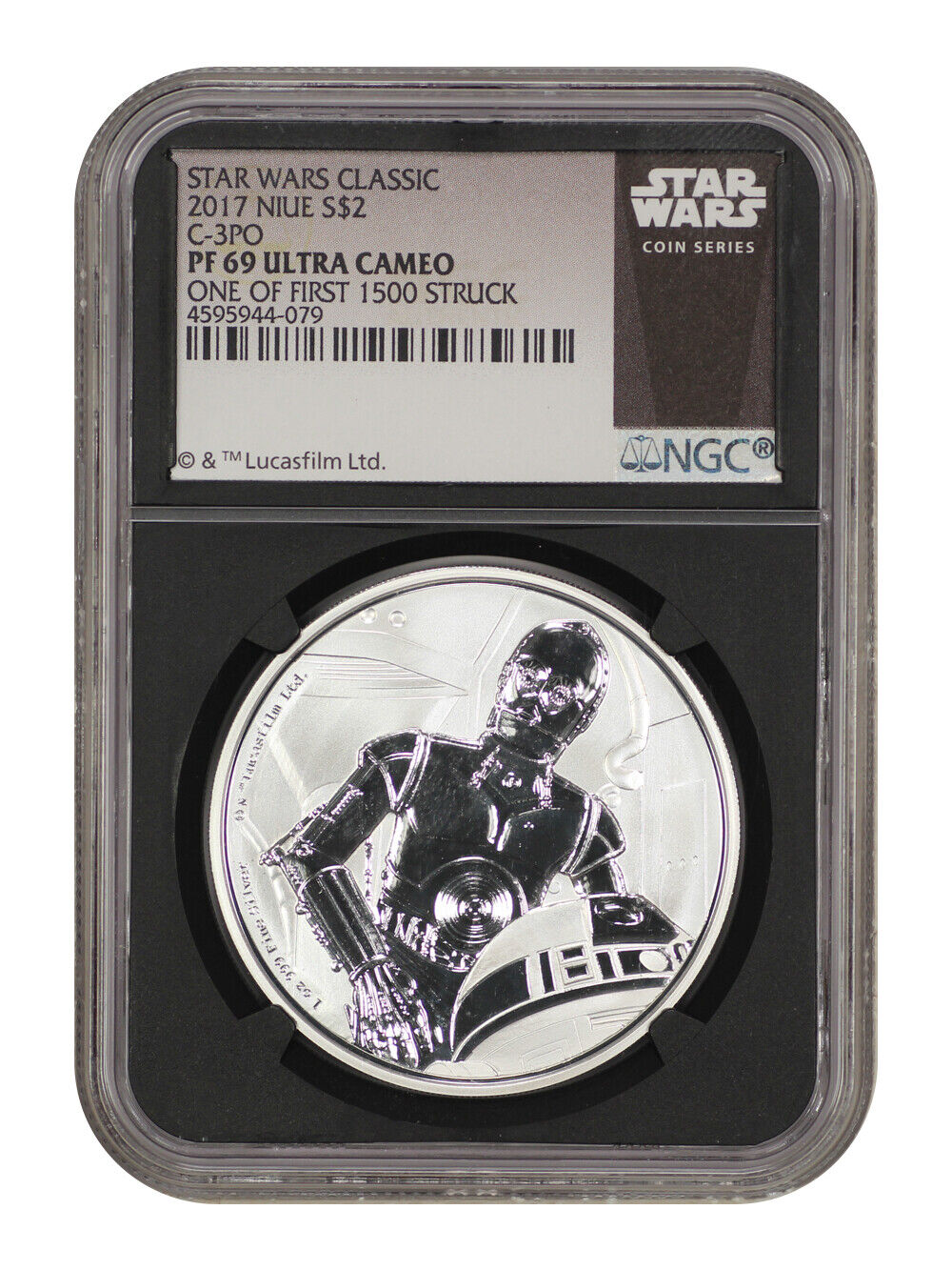 Niue: 2017 Star Wars C-3PO $2 NGC Proof 69 UCAM (One of First 1500 Struck)