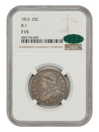 1815 25C NGC/CAC Fine 15 (Browning-1) - Capped Bust Quarter