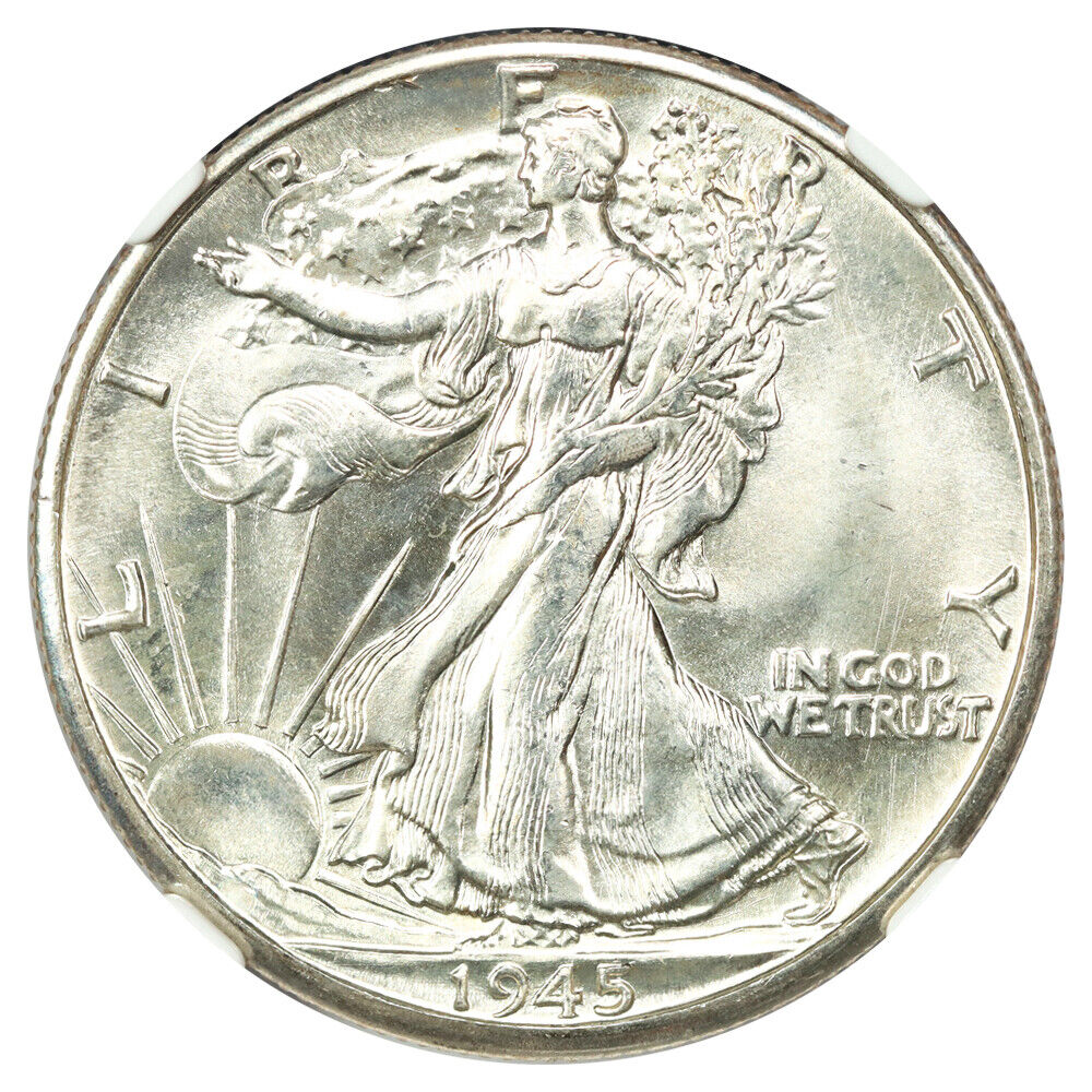 1945-D 50C NGC MS67 - Walking Liberty Half Dollar